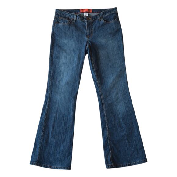Vintage Y2K Mossimo Dark Wash Mid Rise Bootcut Jeans Size 13 Juniors - Picture 1 of 7